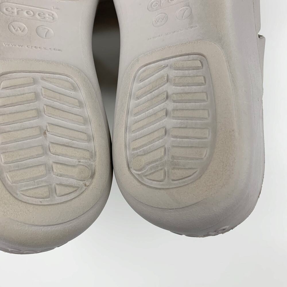 Crocs Getaway Strappy Slide Sandals Gray Slip On Women's 7 Casual Comfort - Picture 10 of 10